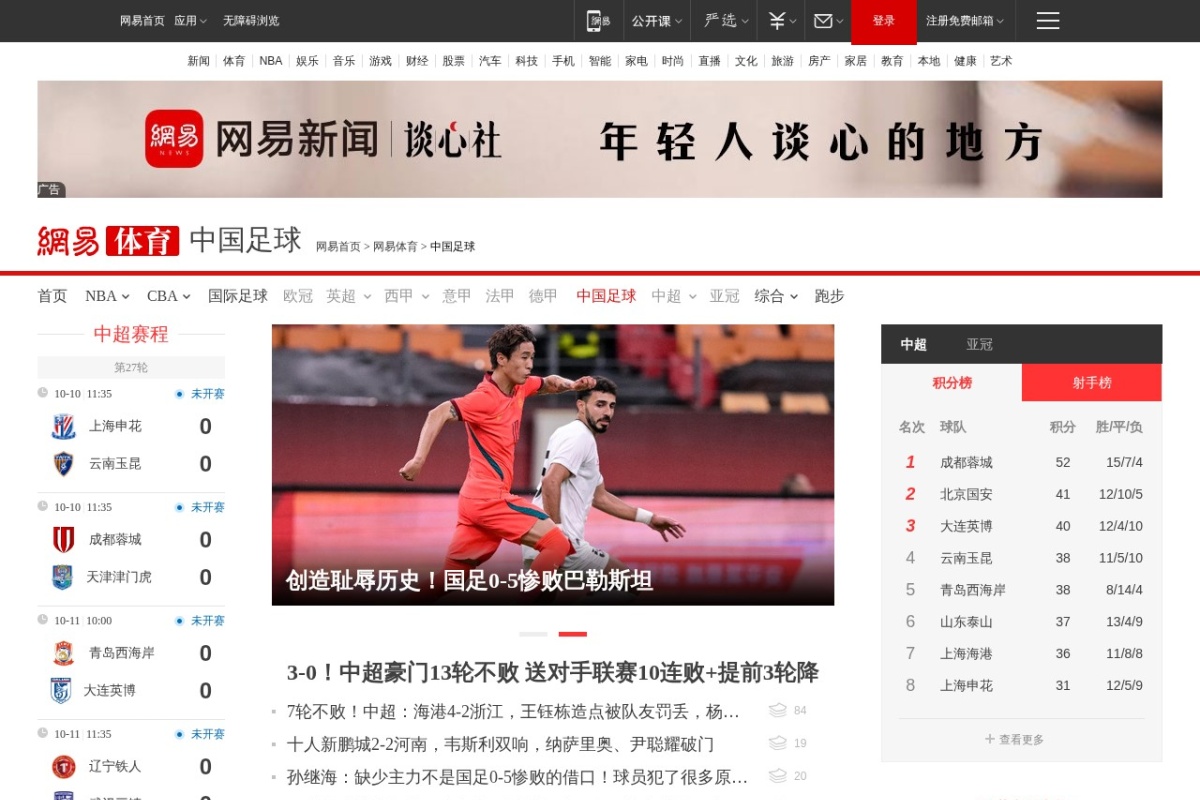 网易体育-中国足球
